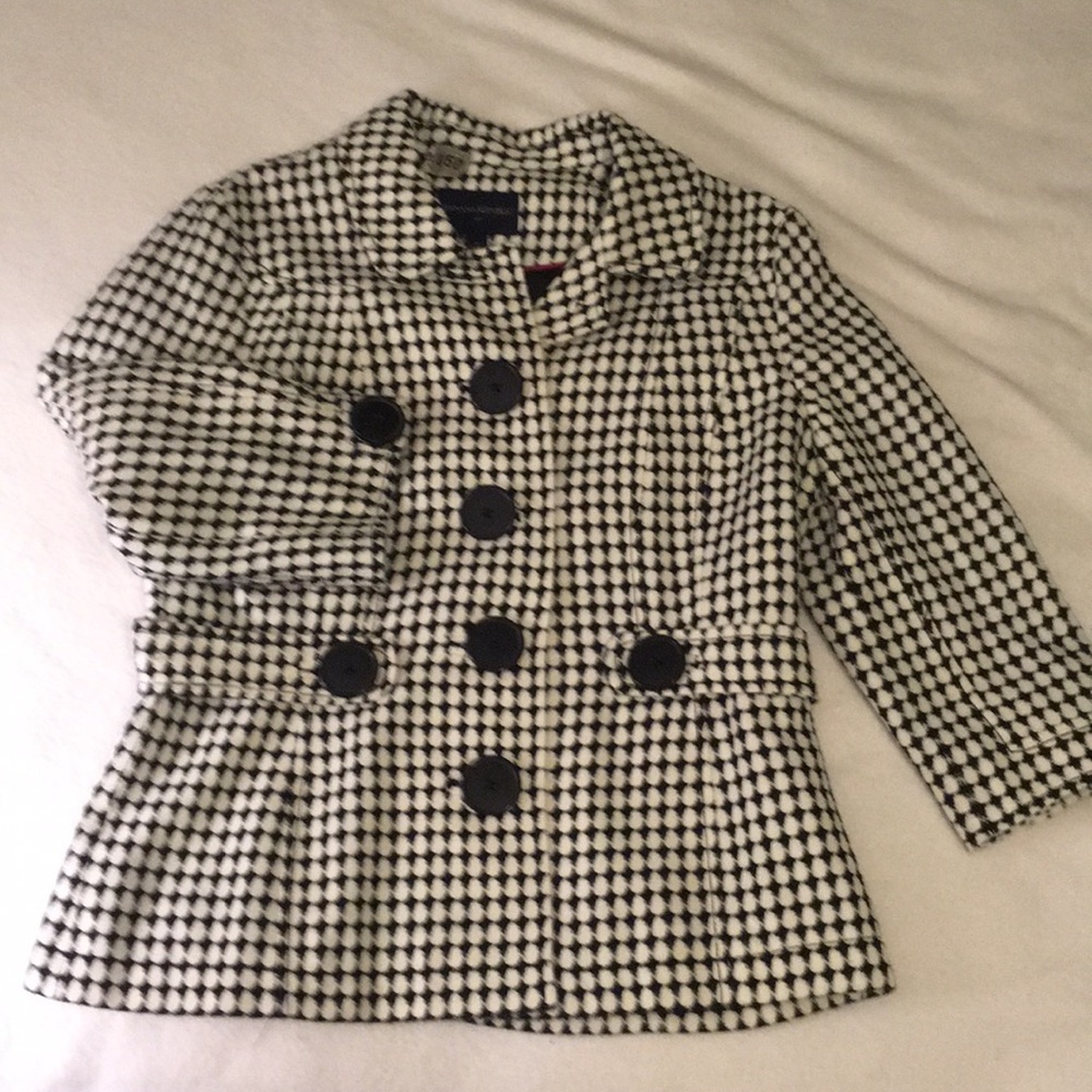 Houndstooth 3/4 sleeve blazer